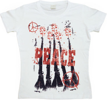Peace, Flowers & Rifles Girly T- shirt, T-Shirt