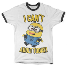Minions - I Can't Adult Today Ringer Tee, T-Shirt