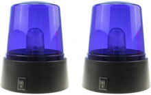 2x Politie zwaailamp/zwaailicht met blauw LED licht 11 cm