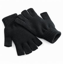 Vingerloze gebreide handschoenen zwart
