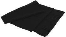 Fleece sjaal met franjes volwassenen zwart 160 cm