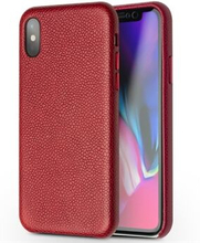 QIALINO for iPhone X(Ten) / Xs Classic Litchi Texture Calf Skin Genuine Leather Coated PC Protectiv