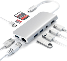 Satechi USB-C Multimedia Adapter 4K HDMI/Mini DisplayPort Gigabit Ethernet - Silver