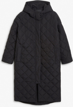Long quilted coat - Black