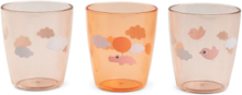Yummy Mini Glass 3 Pcs Happy Clouds Papaya Home Meal Time Cups & Mugs Cups Oransje D By Deer*Betinget Tilbud