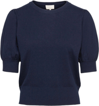 Liva Strik T-Shirt Pullover Marineblå Minus*Betinget Tilbud