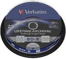 Verbatim M-Disc 4x, 25 GB, BD-R, Akseli, 10 kpl