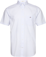 Reg Poplin Gingham Ss Shirt Tops Shirts Short-sleeved Blue GANT