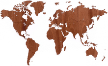 MiMi Innovations muurdecoratie Wereldkaart hout 130 x 78 cm bruin