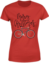 Bike Lights Women's Christmas T-Shirt - Red - XS