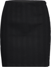 Badge Rib Elongated Skirt Kort Nederdel Black Calvin Klein Jeans