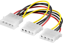 Y-strömkabel/adapter 5,25 till pc, 1x kontakt till 2x uttag
