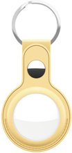 KeyBudz AirTag Nøglering - Snap Ring - 1 Pack - Læder - Gul