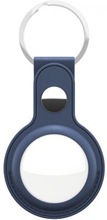 KeyBudz AirTag Nøglering - Snap Ring - 1 Pack - Læder - Blå