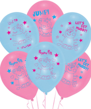 6 stk Latexballonger 28 cm - Peppa Pig