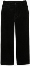 Corduroy trousers straight leg stretch - Black
