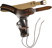 Denix Leather Cartridge Belt For One Revolver Replika