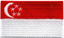 Tygmärke Flagga Singapore