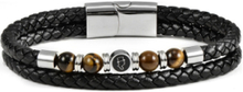 Leather/Beads Combo Bracelet Armbånd Smykker Svart Edd.*Betinget Tilbud