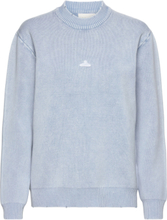 W. Hanger Knit Crew Tops Sweatshirts & Hoodies Sweatshirts Blue HOLZWEILER