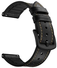 22 mm ægte læderbelagt silikone Smart urrem til Samsung Gear S3 Classic / Gear S3 Frontier