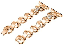 Diamond Shape Decor Stainless Steel Link Chain Watch Strap Replacement (without Frame) for Fitbit Bl