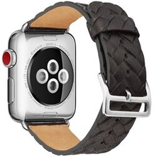 Top Layer Cowhide Leather Imprinted Woven Pattern Watch Strap Replacement for Apple Watch Series 5 4