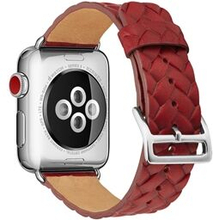 Fashion Imprinted Woven Pattern Top Layer Cowhide Leather Watch Band for Apple Watch Series 5 4 40mm