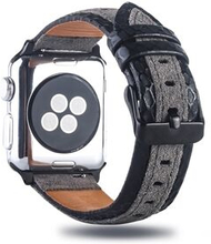 Bi-color Top Layer Cowhide Leather Watch Band for Apple Watch Series 6 SE 5 4 44mm / Seires 3/2/1 42