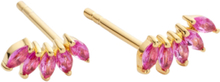 Theodora Studs Gold Pink Accessories Jewellery Earrings Studs Gull Syster P*Betinget Tilbud