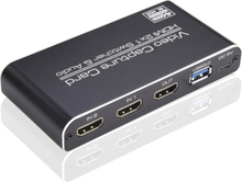 NK-X6 HDMI to USB3.0 Video Capture Card 4K 1080P HDMI 2-in-1 Switcher&Audio Compatible with PS4/XBOX/Recording/Live Streaming
