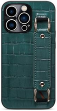 For iPhone 13 Pro Max Crocodile Texture DW PU Leather Coated TPU Case Precise Cutout Hand Strap Kic