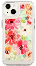 Flower Series for iPhone 13 mini Acrylic+TPU Electroplated Metal Buttons Protector Flower Pattern P