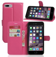 For iPhone 8 Plus / 7 Plus Litchi Lychee Skin Flip Leather Stand Shell with Folio Flip Wallet