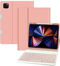 For iPad Pro (2021)/(2020)/(2018) Skin Touch PU Leather Cover Shell + Ultra Slim Square Key Cap Des