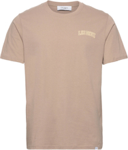 Blake T-Shirt T-shirts Short-sleeved Beige Les Deux*Betinget Tilbud
