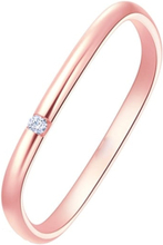 925 Sterling Silver Small Square Plain Ring, Size: No. 14 (US No. 7)(Rose Gold)
