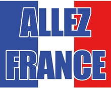 Franse vlag met tekst Allez France