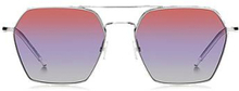 Double-bridge sunglasses with multicoloured lenses