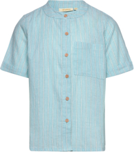 Sgleo S_S Shirt Tops Shirts Short-sleeved Shirts Blue Soft Gallery