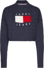 Tjw Bxy Center Flag Sweater Tops Knitwear Jumpers Navy Tommy Jeans