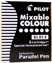 Patron Pilot Parallel Pen Mixable Colour IC-P3-S6-B till Pilot Parallel pen Svart 6/ask