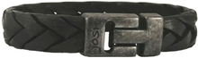 JOSH 24903-BRA-VB-BL Armband leder zwart-vintage zwart 15 mm 22 cm