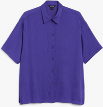 Textured short sleeve shirt - Purple