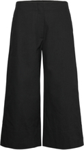 Cotton Suiting Cropped Wide Pants Trousers Culottes Svart Ganni*Betinget Tilbud