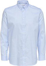 Slhregethan-Aop Shirt Ls Button Down B Tops Shirts Business Blue Selected Homme