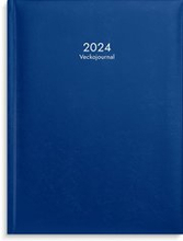 Kalender 2024 Veckojournal konstläder mörkblå