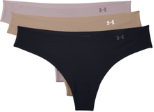 Under Armour Trusser 3P Pure Stretch Thong Sort m Beige Small Dame