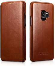 ICARER Curved Edge Vintage Genuine Leather Flip Cover for Samsung Galaxy S9 G960