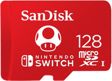SanDisk SDSQXAO-128G-GNCZN, 128 GB, MicroSDXC, 100 MB/s, 90 MB/s, Class 3 (U3), Punainen, Valkoinen